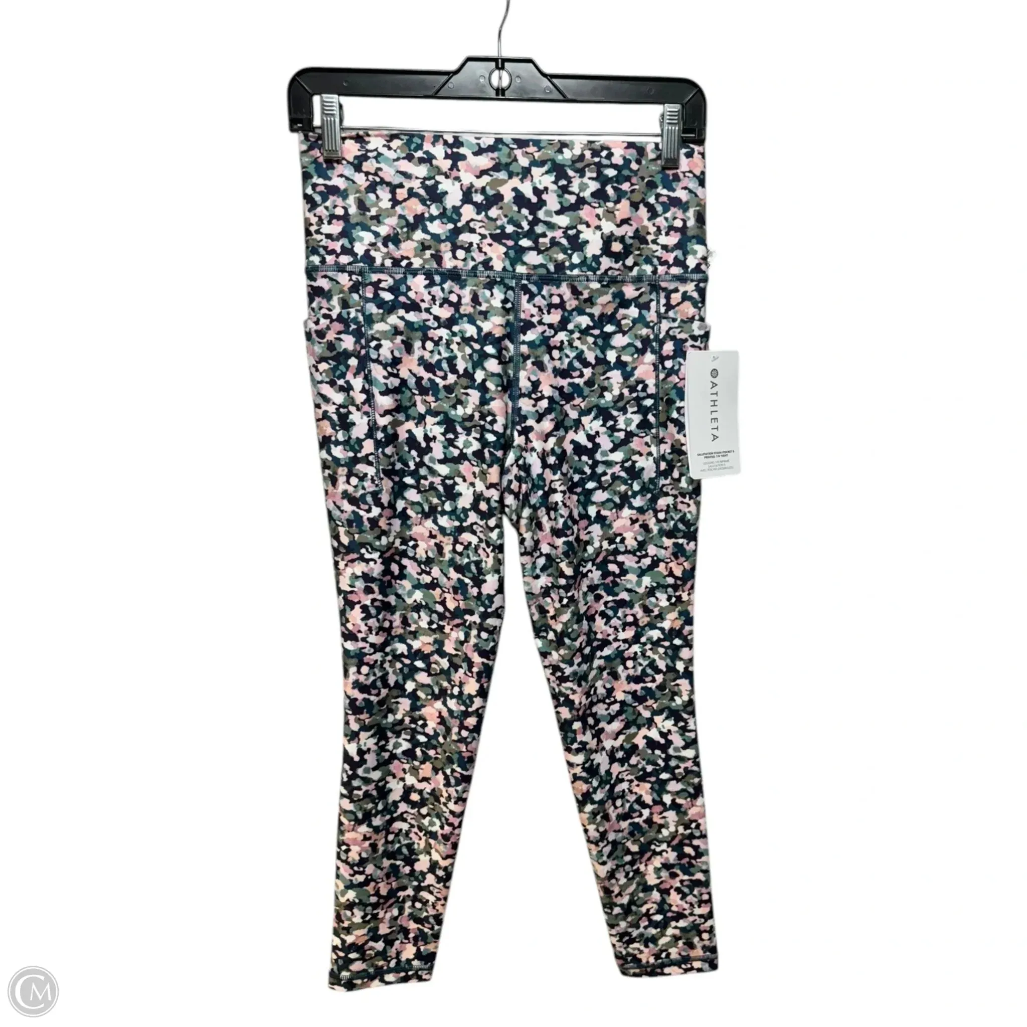 Salutation Stash Pocket Printed Athletic Leggings By Athleta In Multi-colored, Size: M