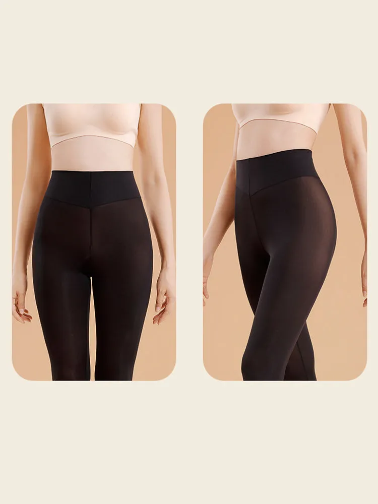 Seamless Black Warmth-Retaining Leggings