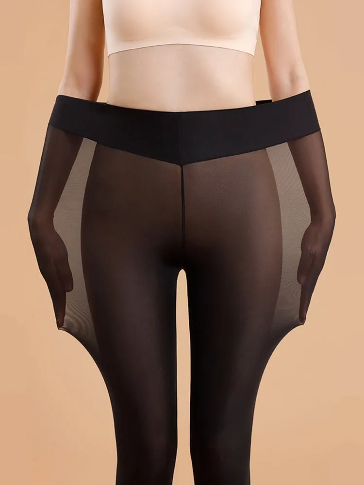 Seamless Black Warmth-Retaining Leggings