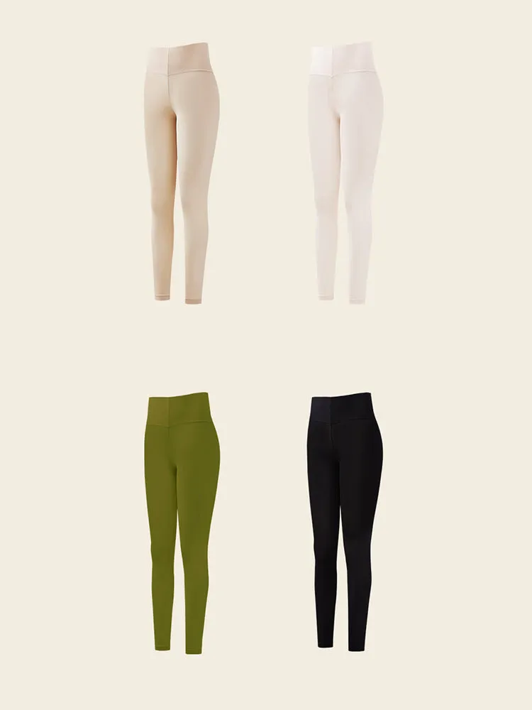 Seamless Black Warmth-Retaining Leggings