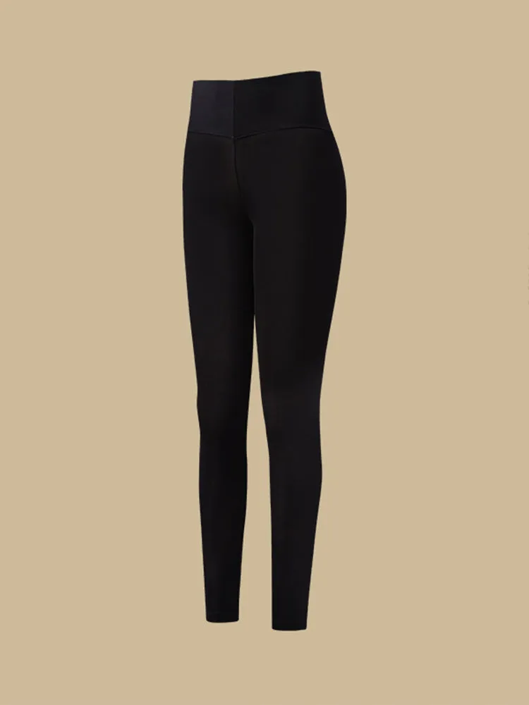 Seamless Black Warmth-Retaining Leggings