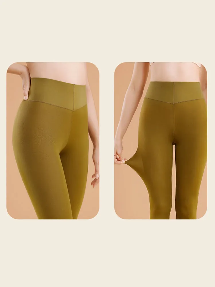 Seamless Black Warmth-Retaining Leggings