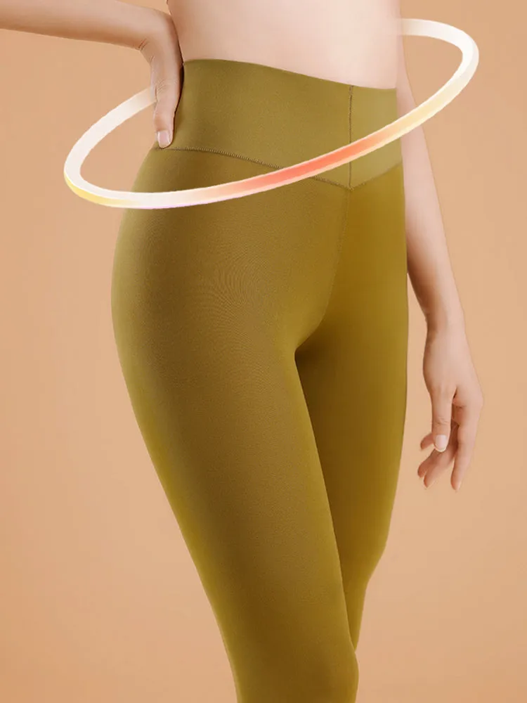 Seamless Black Warmth-Retaining Leggings