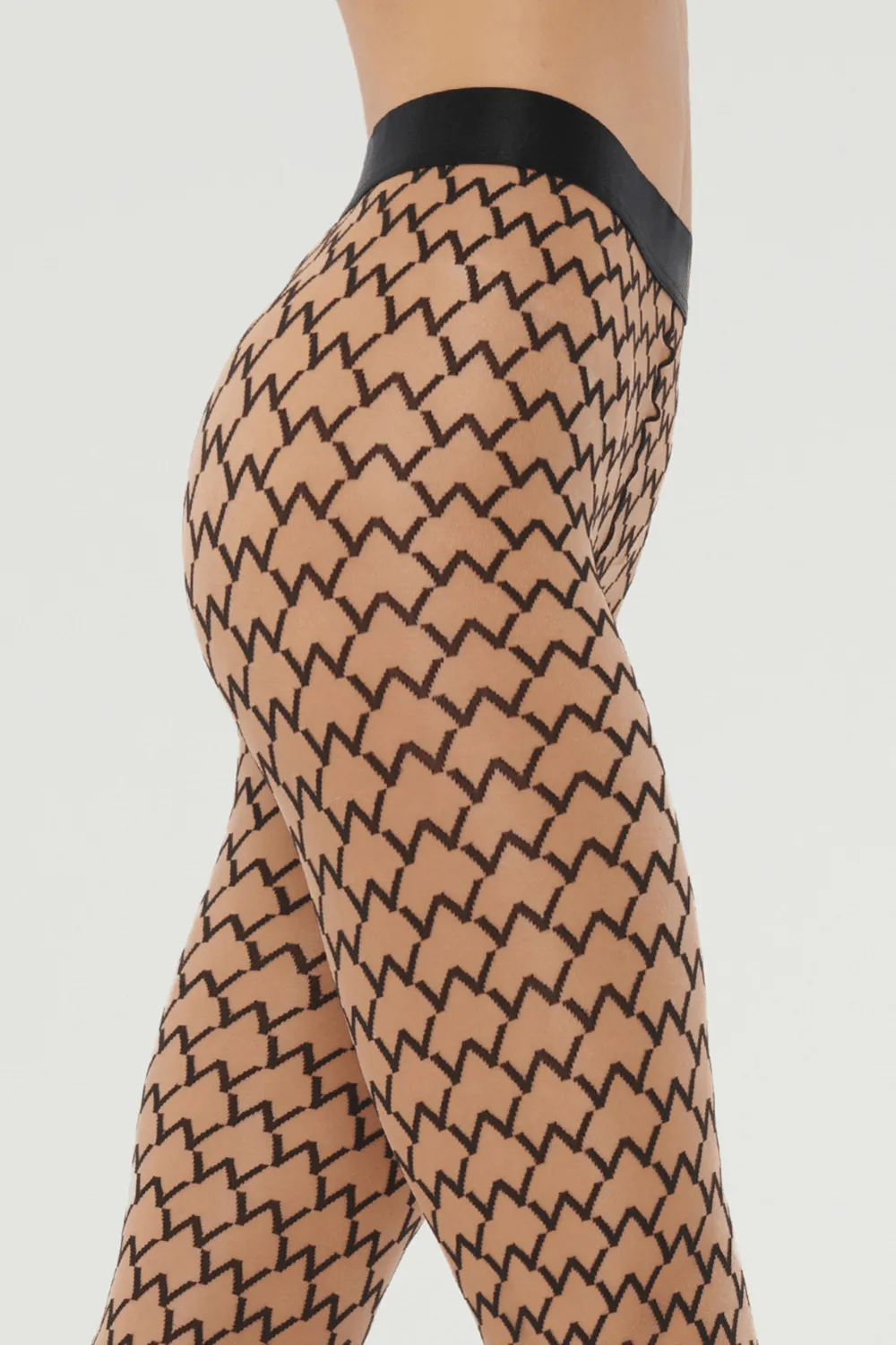 Sheer W Tights Gobi/Black