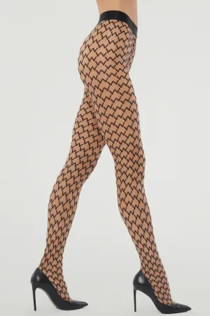 Sheer W Tights Gobi/Black