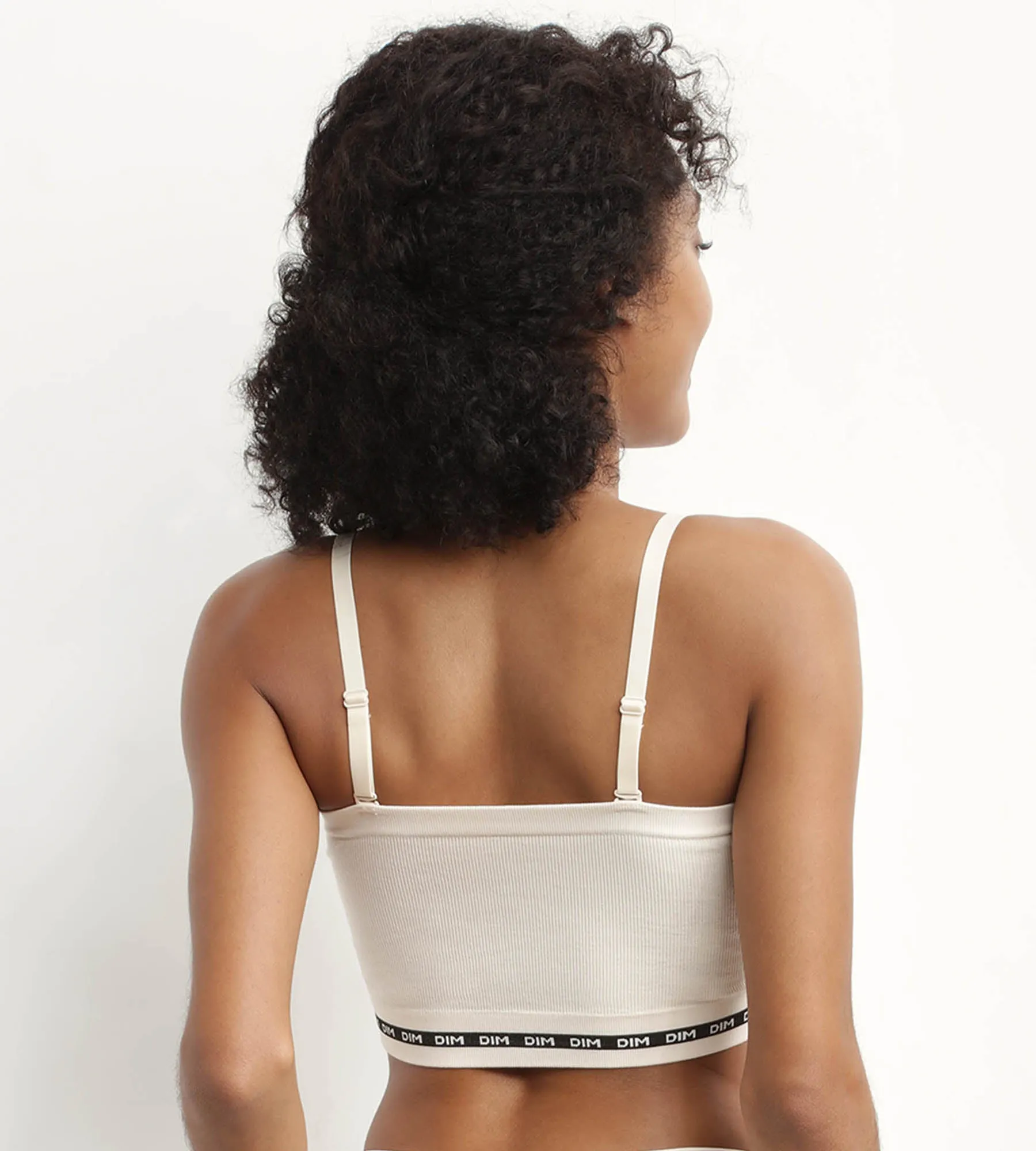 Soutien-gorge bandeau en modal polyamide Beige sans armature Dim Icons Seamless