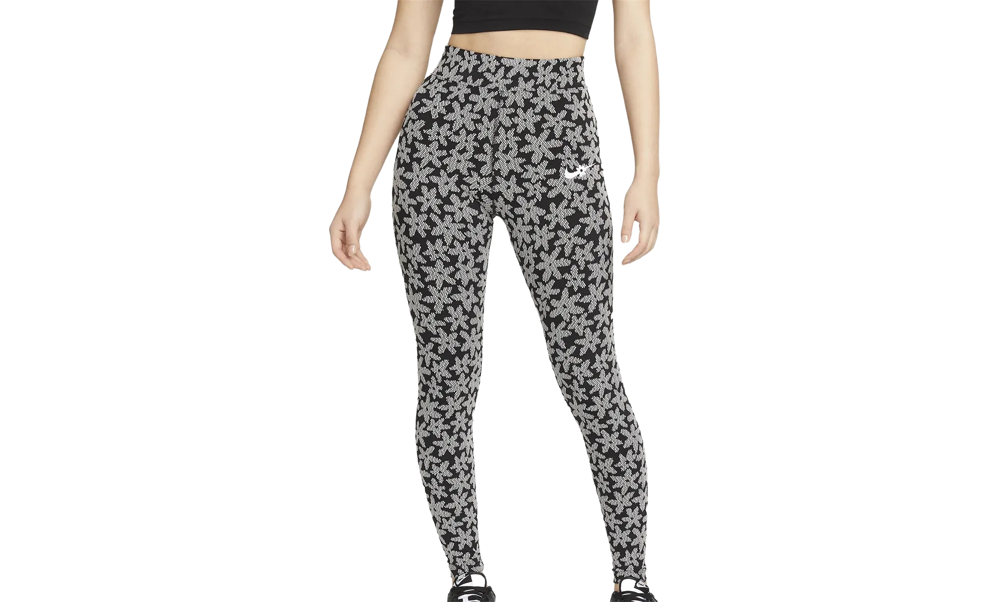 Sportswear Printed High Waist Leggings WMNS "Black/White"