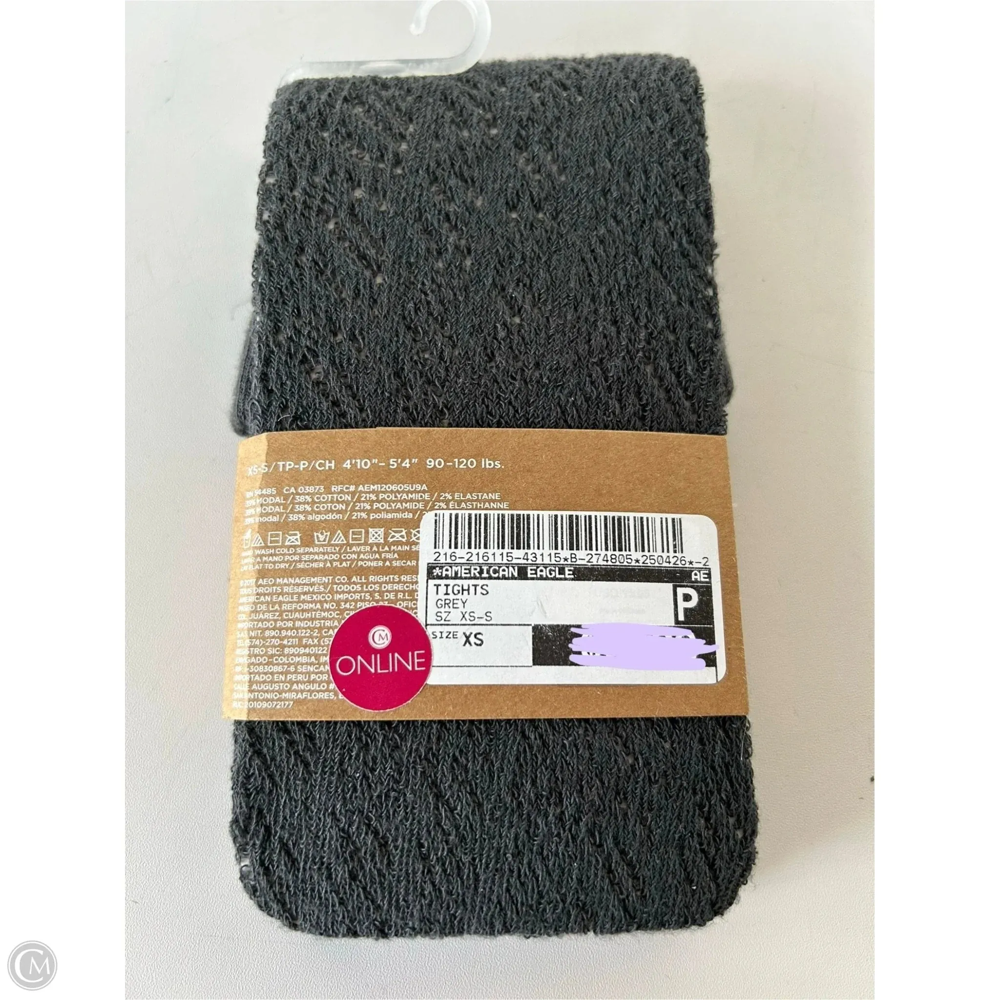 Tights By American Eagle In Grey, Size: Xs