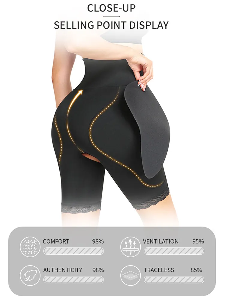 Tummy Control Hip Enhance Tights Shaperwear with Removable Padding