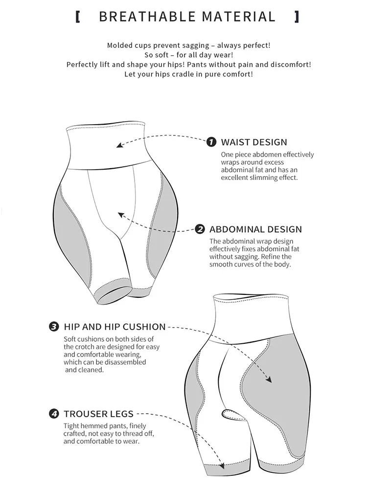 Tummy Control Hip Enhance Tights Shaperwear with Removable Padding