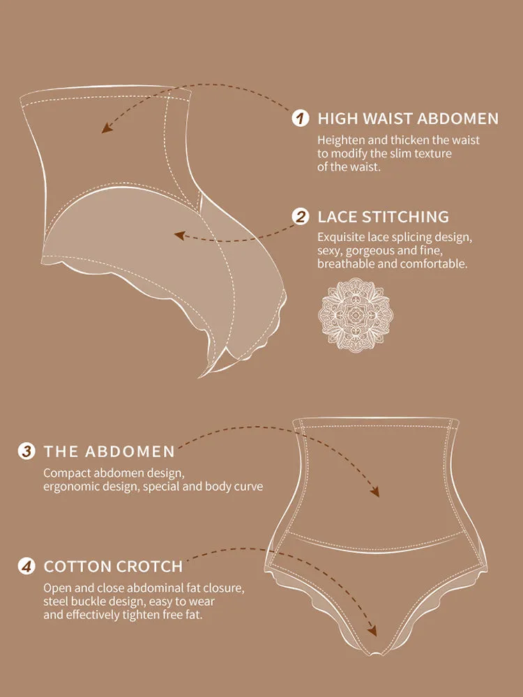 Tummy Control Lace High Waist Tights Hourglass Shapewear