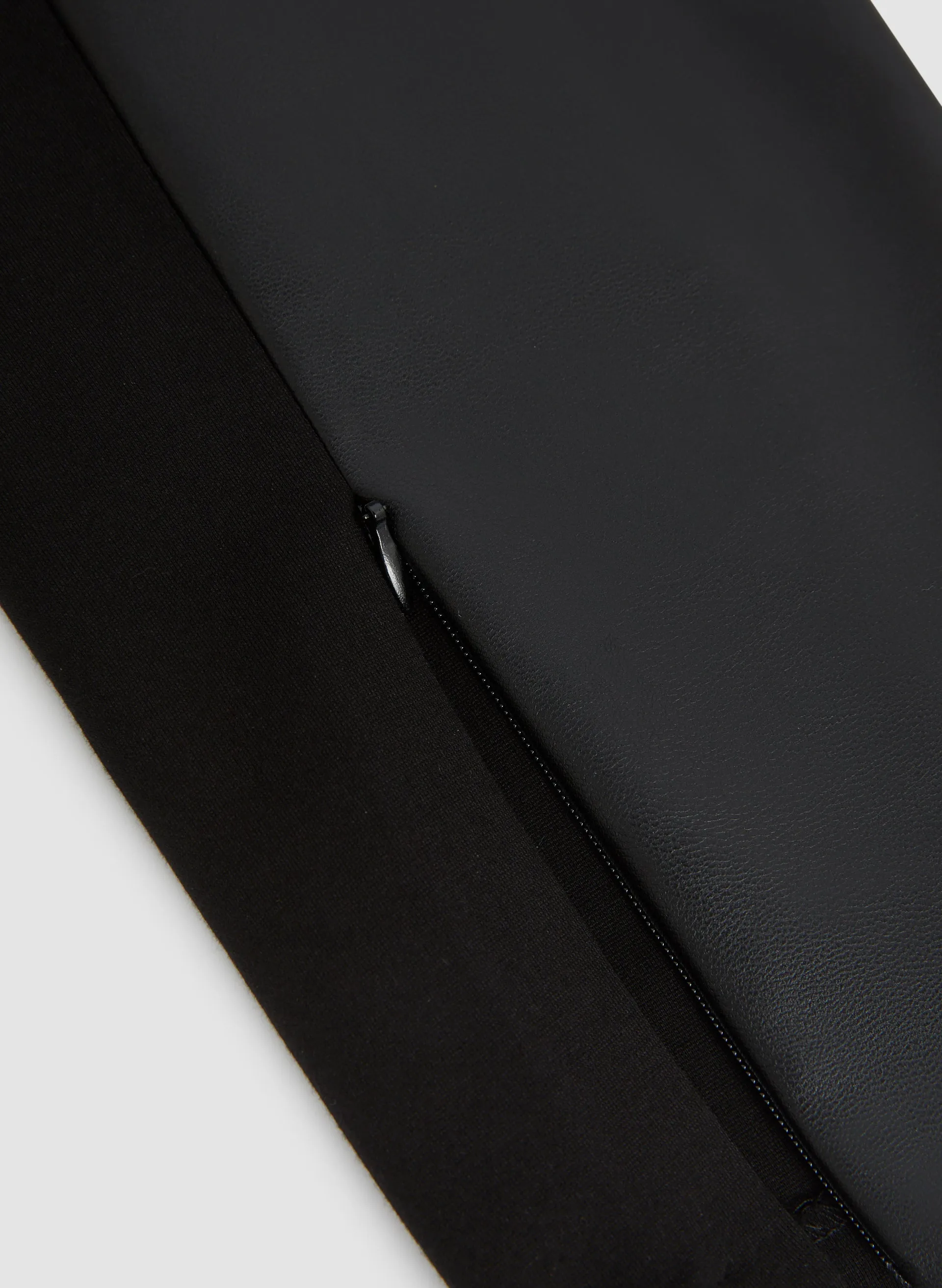 Vegan Leather Front Leggings