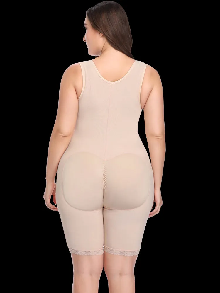 Women Back Support Tummy Control Open Bust Thigh Body Shaper