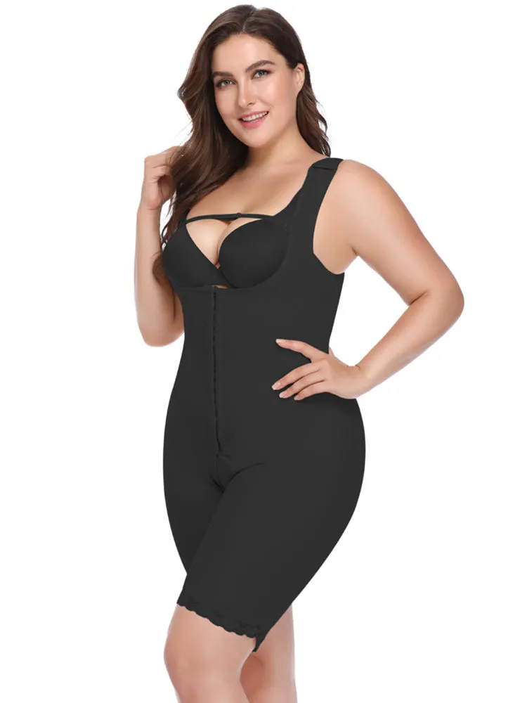 Women Back Support Tummy Control Open Bust Thigh Body Shaper