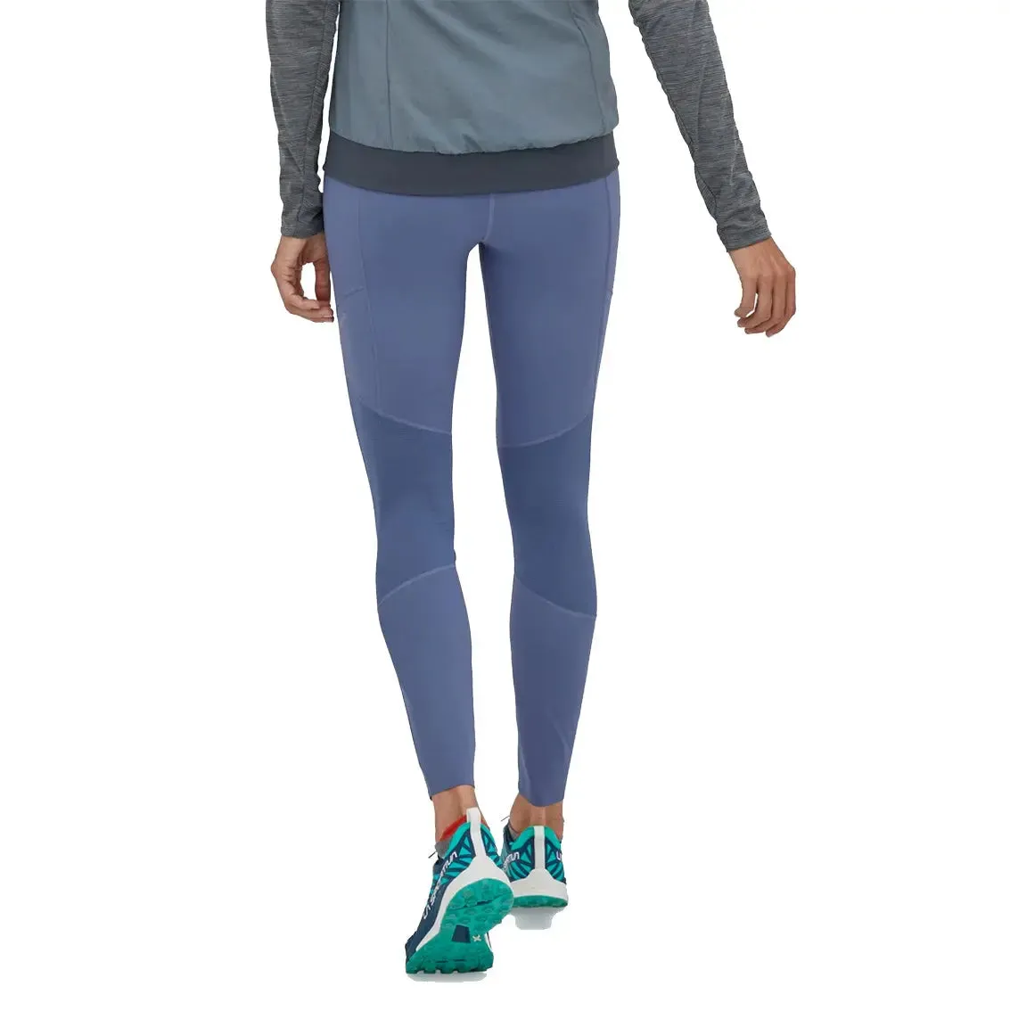 Womens Patagonia Endless Run 7/8 Tights - Current Blue