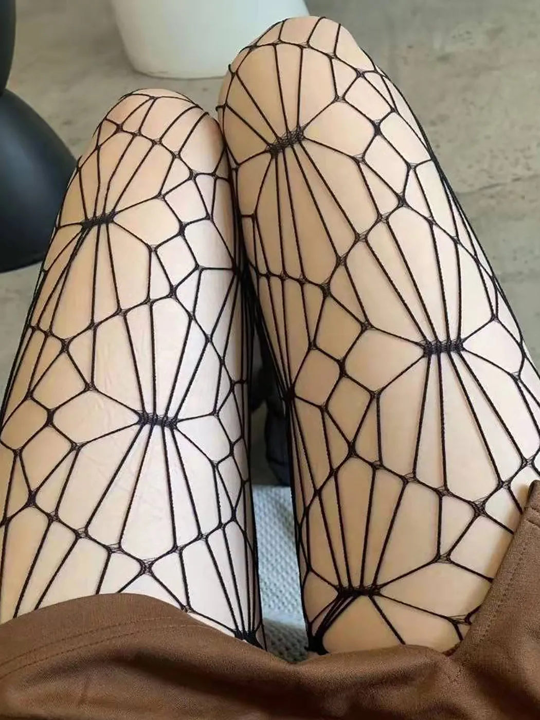 Women's Sexy Fishnet Suspender Pantyhose with Hollow Irregular Holes